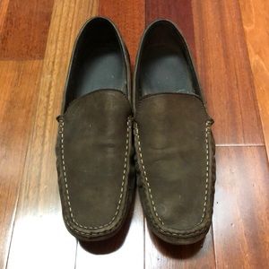 Ferragamo driving loafers, brown leather